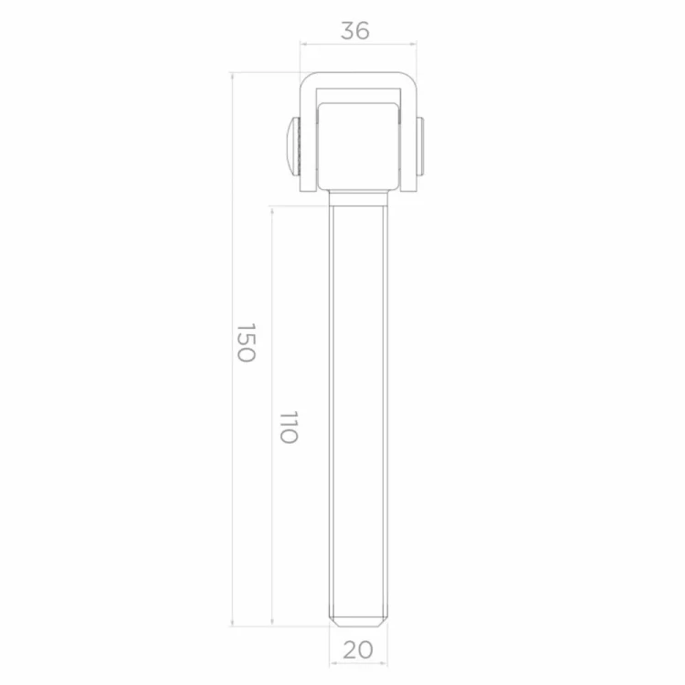 Ocelový nastavitelný závěs M20 pro křídlové brány – pozinkovaný, L150 mm 001-350 (4)