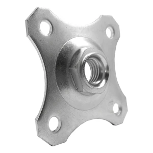 Ozdobný štítek 80×80×3 mm pro nastavitelný pant M16 – pozinkovaný