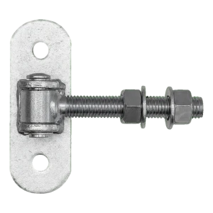 Regulovatelný vratový závěs M18 se štítkem 140×50 mm – pozinkovaný