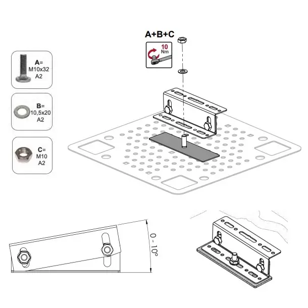 Sada Šroubů - 32 mm a Těsnění pro Montážní desku CWL a Držák "Z" PV-27-03 (4)