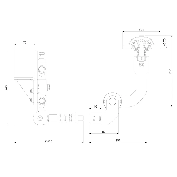 Comunello Albatros Piccolo – systém pantů pro skládací bránu do 4 m / 100 kg 001-530 (8)