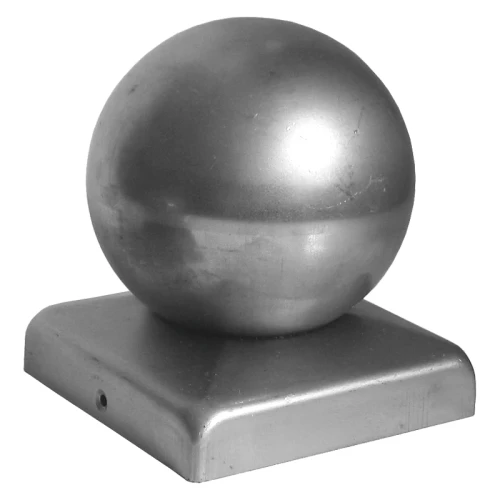 Plotová stříška pozinkovaná ocelová 80×80 mm s koulí Ø 80 mm 001-565 (1)
