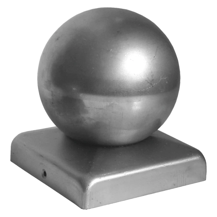 Plotová stříška pozinkovaná ocelová 80×80 mm s koulí Ø 80 mm 001-565 (1)