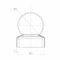 Plotová stříška pozinkovaná ocelová 80×80 mm s koulí Ø 80 mm 001-565 (2)