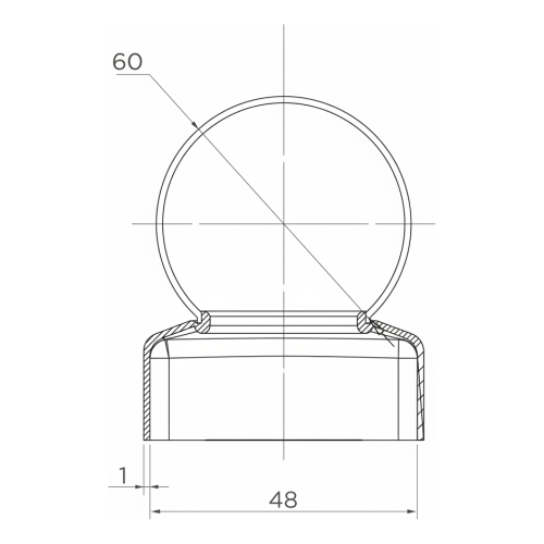 Střešní krytka pro plot na sloupek Ø 48 mm s ozdobnou koulí Ø 60 mm 001-591 (2)
