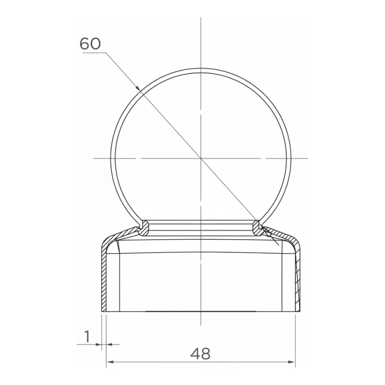 Střešní krytka pro plot na sloupek Ø 48 mm s ozdobnou koulí Ø 60 mm 001-591 (2)