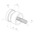Bodový držák pro sklo 6-12 mm fi 30/13/M8x40 AISI 304 plochý systém měděný 000-481 (3)
