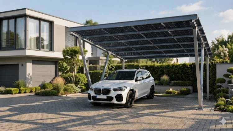 Přístřešek pro auto Fotovoltaická bouda VICA pro 2 vozidla SOLO Carport GPV-105-02 (2)
