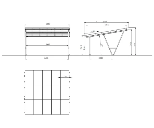 Přístřešek pro auto Fotovoltaická bouda VICA pro 2 vozidla SOLO Carport GPV-105-02 (5)