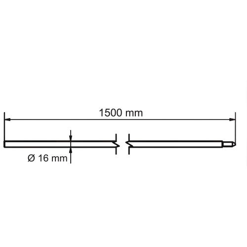 Skládaná zemnicí tyč s kuželovým zámkem Morse fi 16 x 1500 mm – žárově zinkovaná ocel 001-774 (2)
