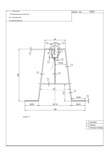 Trapézový hliníkový můstek H100 L330 s těsněním EPDM 2 mm pro montáž FV panelů 001-778 (2)