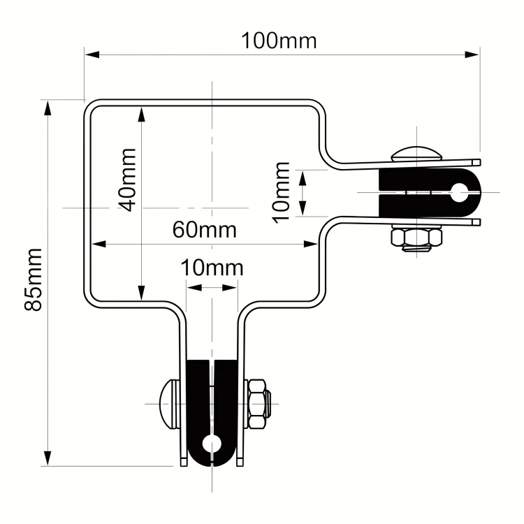 Úhelník pro plotové panely rohový 60x40 pozink GPV-700-09 (3)