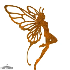 Zawieszalnia – zahradní ocelová dekorace Víla Adelina XL 16×98 cm corten