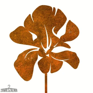 Zahradní dekorace Rezavá Iris z cortenové oceli XL 17×96 cm