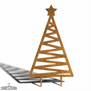 Zawieszalnia – zahradní dekorace vánoční stromek Zygzak XXL 92 cm z Corten oceli