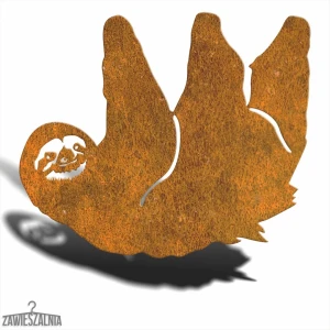 Zahradní dekorace – visící lenochod XL z oceli Corten 55×48 cm