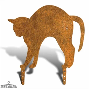Zawieszalnia – zahradní strašák Kočka s hřbetem L 38 cm, corten ocel