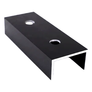 Spojka montážního profilu PV hliníková eloxovaná černá 120 mm U-profil 25×45