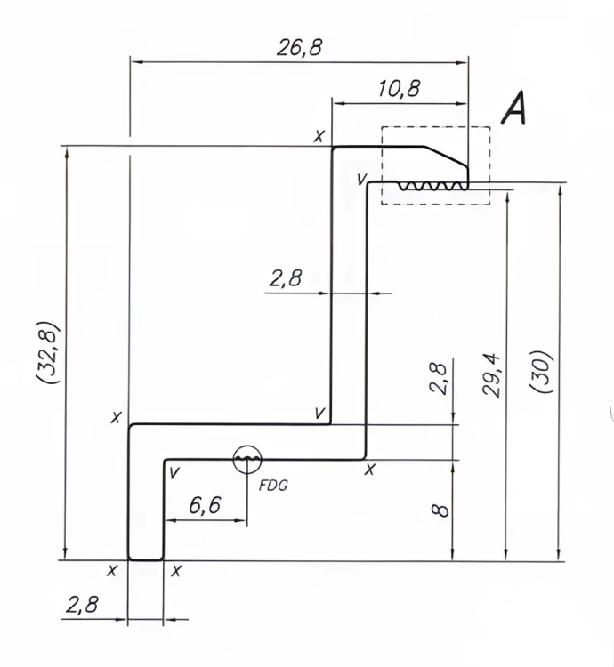 Boční klema H30 černá eloxovaná – koncová klema PV L50 PV-03-02 (3)