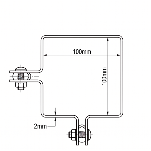 Rohová objímka pro plotové panely 100x100 mm pozinkovaná 000-773 (2)