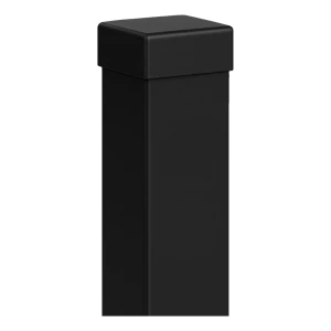 Plotový sloupek 80×80 mm černý RAL 9005 – sada se záslepkou, 2,0 m