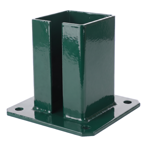 Ocelová patka pro sloupek plotu a brány 100×100 mm zelená RAL 6005 000-791 (2)