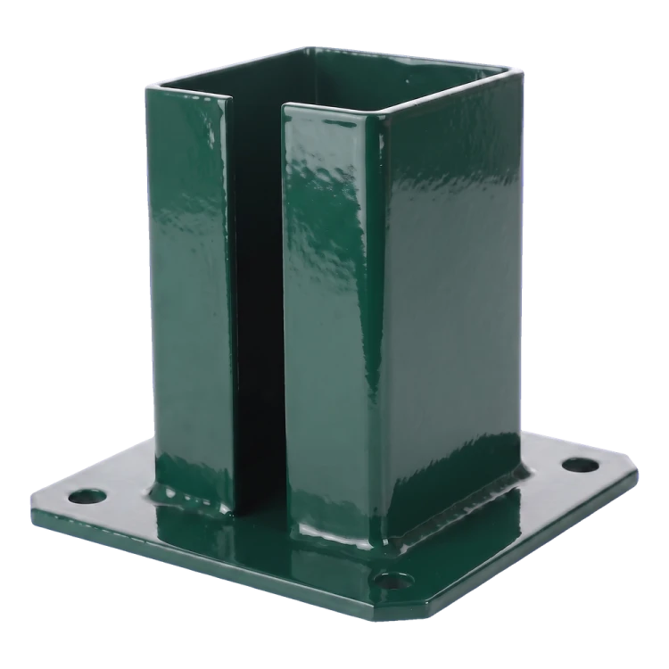 Ocelová patka pro sloupek plotu a brány 100×100 mm zelená RAL 6005 000-791 (2)