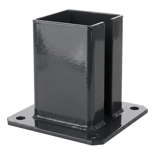 Ocelová patka pro plotový sloupek 100×100 mm – montážní patka grafit RAL 7016 000-792 (1)