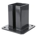 Ocelová patka pro plotový sloupek 100×100 mm – montážní patka grafit RAL 7016 000-792 (2)