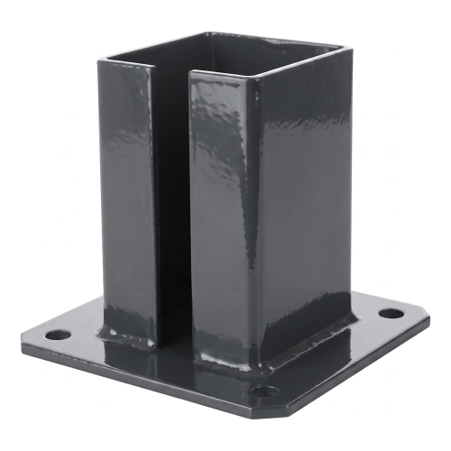Ocelová patka pro plotový sloupek 100×100 mm – montážní patka grafit RAL 7016 000-792 (2)