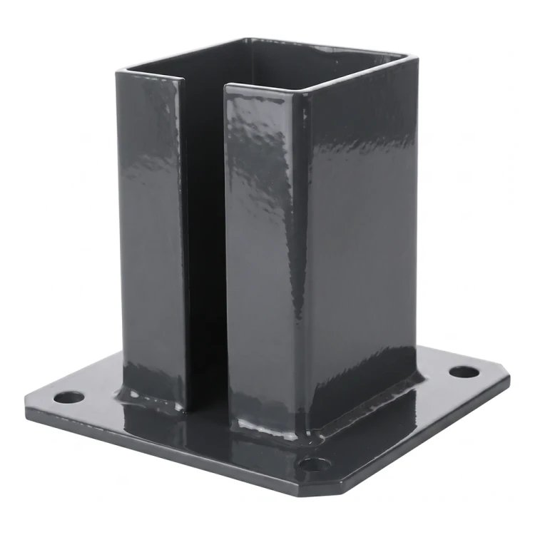 Ocelová patka pro plotový sloupek 100×100 mm – montážní patka grafit RAL 7016 000-792 (2)