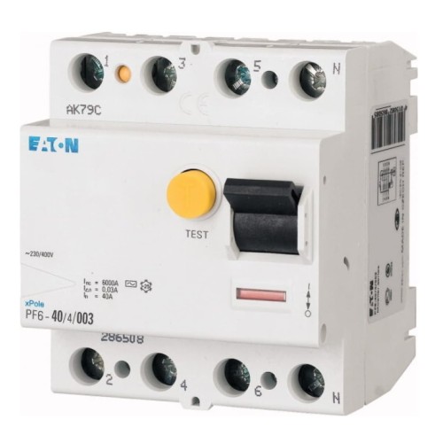 Zbytkový proudový jistič 4P 40A 6kA 100mA typ A PF6-40/4/01-A GPV-401-11