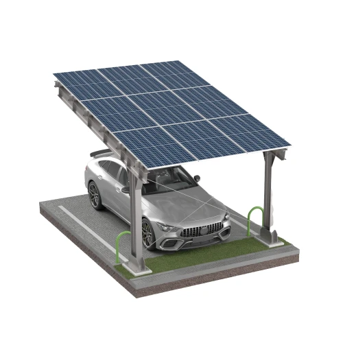 Přístřešek pro auto Fotovoltaická bouda pro 1 vozidlo L 5,7m x 3,3m Carport GPV-101-06 (2)