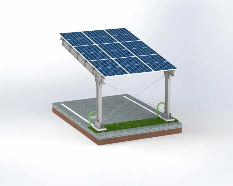 Přístřešek pro auto Fotovoltaická bouda pro 1 vozidlo L 5,7m x 3,3m Carport GPV-101-06 (3)
