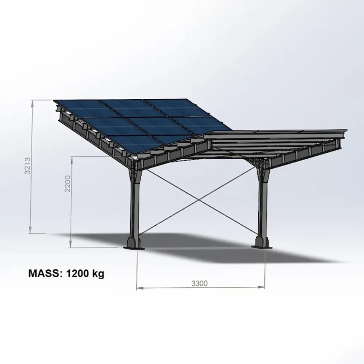 Přístřešek pro auto Fotovoltaická bouda pro 2 vozidla T 11,4m x 3,3m Carport GPV-101-08 (3)