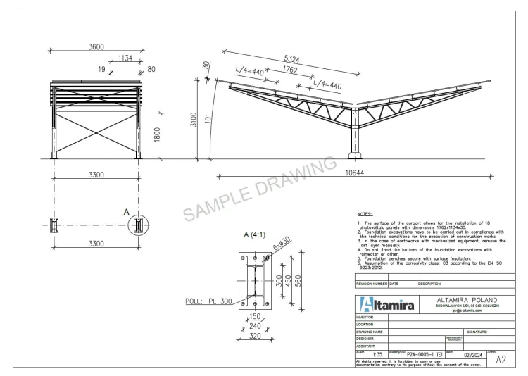 Přístřešek pro auto Fotovoltaická bouda pro 2 vozidla T Eco 11,4m x 3,3m Carport GPV-101-09 (4)