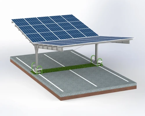 Přístřešek pro auto Fotovoltaická bouda pro 4 vozidla T 11,4m x 5,2m Carport GPV-101-13 (2)