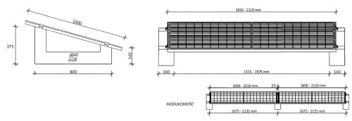 Betonové konstrukce na rovné střechy pro horizontální instalaci fotovoltaických panelů na ploché střeše SE800 - paleta 16 kusů GPV-600-01 (2)