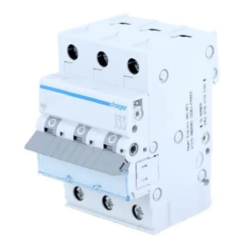 Hager Nadproudový jistič C 20A 3P 6kA GPV-401-52