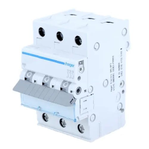 Hager Nadproudový jistič B 20A 3P 6kA GPV-401-54