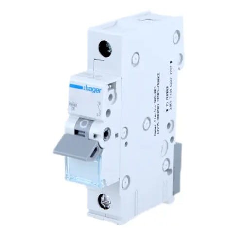 Hager Nadproudový jistič B 20A 1P 6kA GPV-401-56