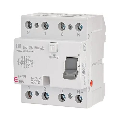 ETI Zbytkový proudový jistič 4P 40A 30mA typ AC GPV-401-73