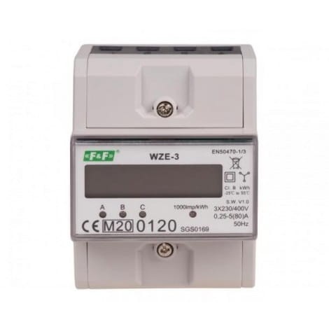 F&F Filipowski Měřič elektrické energie 3-fázový 80A MID GPV-401-77