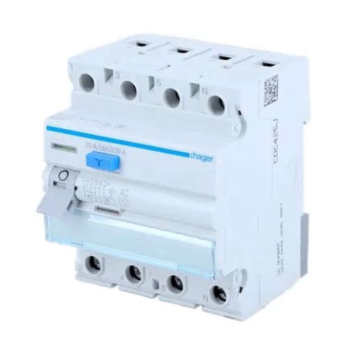 Hager Zbytkový proudový jistič 3P+N 25A 30mA typ AC GPV-401-79