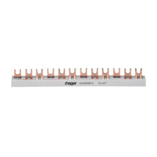 Hager Křižovatková kolejnice 3-pólový 57mod 10mm2 GPV-401-80