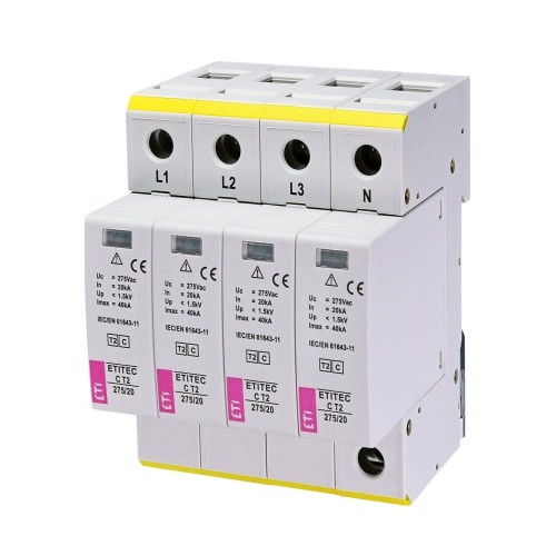 ETI Svodič přepětí Typ 2 (C) 4P 20kA 1,5kV GPV-401-97