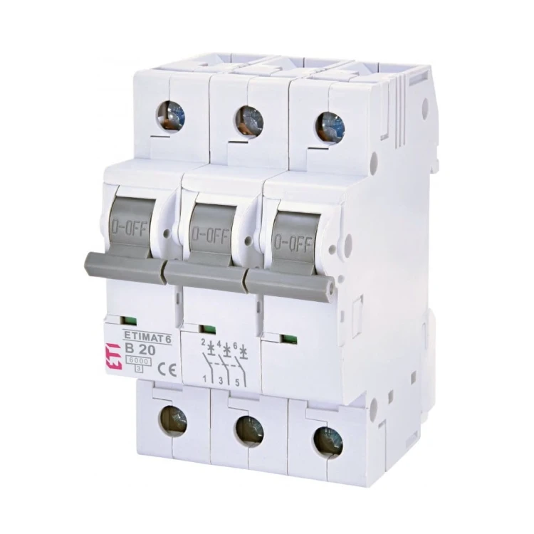 ETI Nadproudový jistič B 20A 3P 6kA GPV-401-102