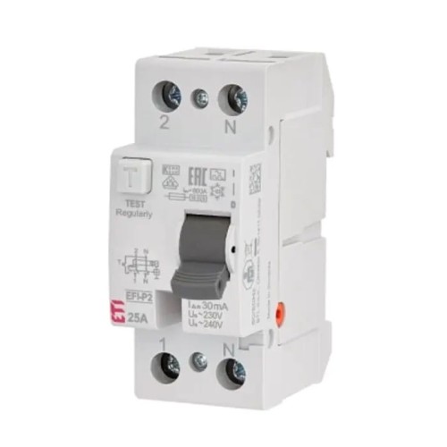 ETI Zbytkový proudový jistič 2P 25A 30mA typ AC GPV-401-104