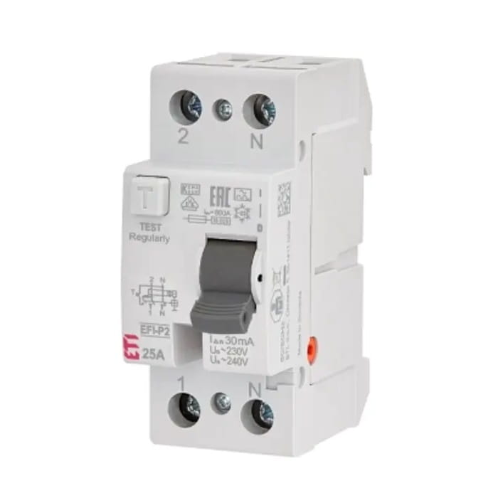 ETI Zbytkový proudový jistič 2P 25A 30mA typ AC GPV-401-104