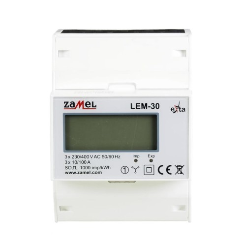 Zamel Měřič elektrické energie 3-fázový 100A LCD GPV-401-109